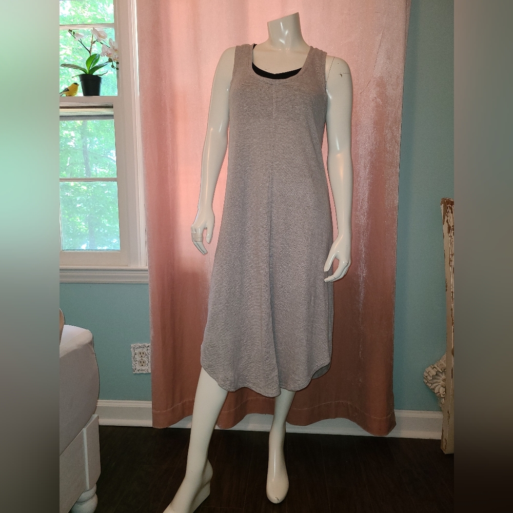 PrAna Gray Stripe Hemp Blend Tank Dress Size Small